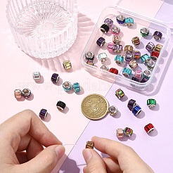 50шт стеклянные европейские бусины&nbsp;GPDL-YW0001-04