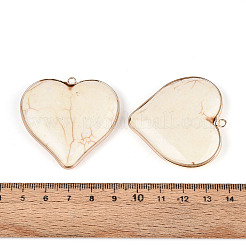 Подвески в форме сердца из синтетического говлита&nbsp;TURQ-T004-30B