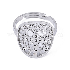 Регулируемые кольца для пальцев из нержавеющей стали 201 RJEW-C074-01P