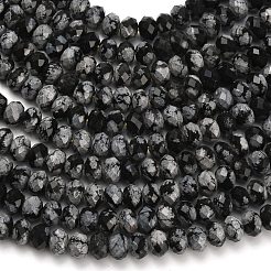 Природные снежинка обсидиан бисер нитей G-Z111-A21