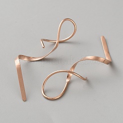 Orecchini pendenti a forma di onda in acciaio inossidabile 304&nbsp;EJEW-WH0004-210RG