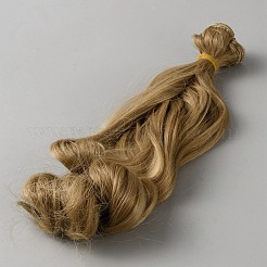 人形のウィッグの髪  DIYの女の子のためのbjdメイキングアクセサリー  淡い茶色  203~205x70~80mm&nbsp;DIY-WH0349-428A