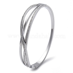 Браслеты на петлях из нержавеющей стали 304 из полимерной глины со стразами для женщин&nbsp;BJEW-A011-16P