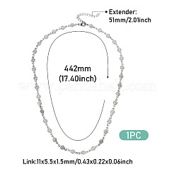 5.5 mm 304 Edelstahl strukturierte Blumengliederketten&nbsp;NJEW-TADJ0001-04P