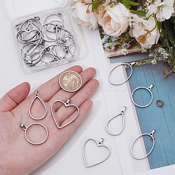 24 шт. 4 подвески из нержавеющей стали 304 с открытой задней частью PALLOY-UN00029