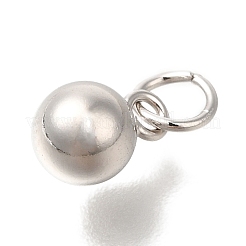 925 breloque ronde en argent sterling plaqué rhodium&nbsp;STER-G043-08B-P