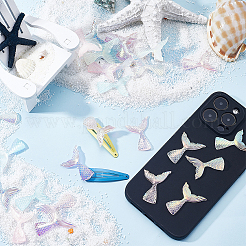 48шт 4 цвета светящиеся прозрачные кабошоны из смолы&nbsp;RESI-SC0002-80