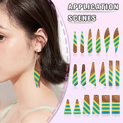 18 шт. 9 подвески из эпоксидной смолы и орехового дерева RESI-TA0003-88B