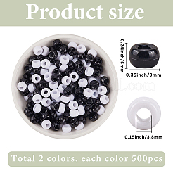 1000шт 2 цвета непрозрачные пластиковые бусины KY-SP0001-48