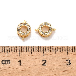 Подвески-пончики с микропаве из прозрачного кубического циркония из латуни KK-H515-13G