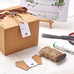 200шт 2 цвета прямоугольник с ценниками бумаги сердца CDIS-SZ0001-15