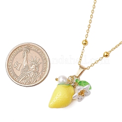 6 шт. 6 стиля ожерелья с подвесками в виде фруктов из смолы NJEW-JN05204
