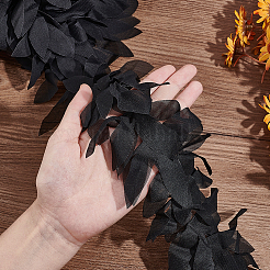 5 ярд полиэстеровой шифоновой кружевной ленты с листьями&nbsp;DIY-GA0007-32B