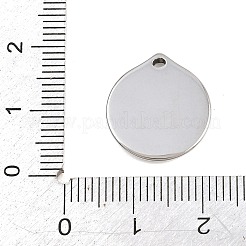 304ステンレスペンダント  フラットラウンドのチャーム  ステンレス鋼色  17x15.5x2mm  穴：1.2mm&nbsp;SA-CBA6E67-06P
