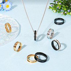 12 шт. 6 размера 201 нержавеющая сталь рифленые кольца для пальцев RJEW-TA0001-05G