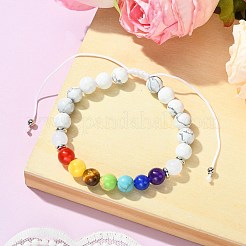 Pulseras de cuentas trenzadas de piedra natural y sintética de chakra&nbsp;BJEW-JB09857