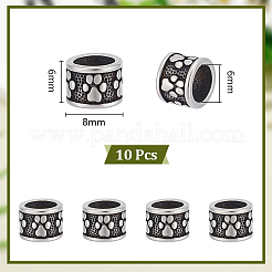 10шт столбик с отпечатком лапы 304 нержавеющая сталь европейские бусины STAS-UN0060-10