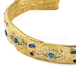 Браслеты-манжеты из нержавеющей стали 304 цвета натуральной бирюзы BJEW-U009-01G-03