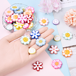 40шт 4 стиля непрозрачные акриловые бусины ACRC-YW0001-02