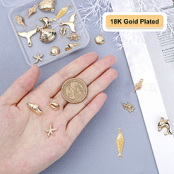 Подвески из латуни на тему океана KK-SC0001-54G