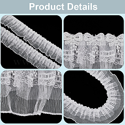 5 ярд полиэстеровой плиссированной цветочной кружевной отделки OCOR-GF0003-89A