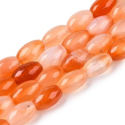 天然なピンクの瑪瑙ビーズ連売り  多面カット  オーバル  砂茶色  10.5~12x7.5~8mm  穴：1mm  約32個/連  14.57~15.2''（37~38センチメートル）&nbsp;G-T138-180H