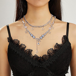 Ожерелья и многорядные браслеты из сплава «звезда-луна»&nbsp;SJEW-SC0001-04