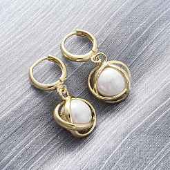 Латунные серьги обруча EJEW-F362-12G