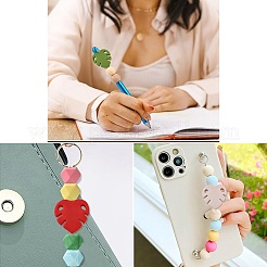 18 шт. 18-х цветные бусины из пищевого экологически чистого силикона в виде листьев монстеры&nbsp;SIL-CJ0002-76