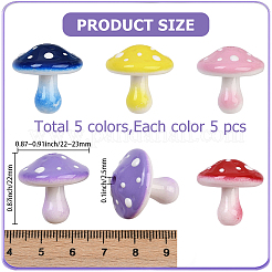 25pcs 5 Farben undurchsichtige Acrylperlen&nbsp;MACR-PA0001-60