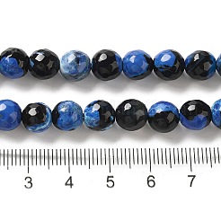 ファイヤーアゲートクラックルビーズ連売り  染め＆加熱  多面カットラウンド  藤紫色  8mm  穴：1mm  約47個/連  14.57~14.84インチ（37~37.7cm）&nbsp;G-G079-A04-03