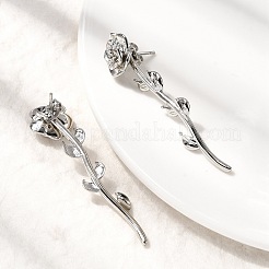 Серьги-гвоздики в виде цветка из латуни EJEW-P322-06B-P