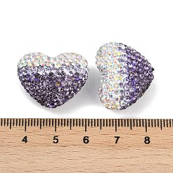 Полимерная глина в форме сердца с градиентным цветом и стразами CLAY-NH0002-03G