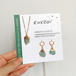 Комплекты ожерелий и серег из натурального флюорита для женщин WG0BEC3-07