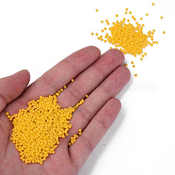 12/0 チェコ不透明ガラスシードビーズ  光沢のある  ラウンド  ゴールド  2x1mm  穴：0.7mm  約500 G /袋&nbsp;SEED-N004-003C-28