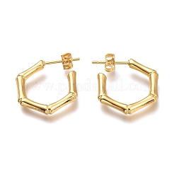 Серьги-полукольца из нержавеющей стали 304&nbsp;EJEW-H100-10G