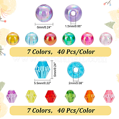 560шт 14 стиля прозрачные акриловые бусины&nbsp;TACR-AR0001-18