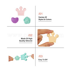 50 шт. 15 стильных экологически чистых силиконовых бусины для пищевых продуктов SIL-TA0001-10