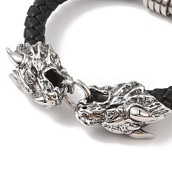 Pulseras de cordón de cuero de microfibra trenzada&nbsp;BJEW-B096-19D
