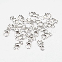 925スターリングシルバーカニカン  丸カン付き  銀  12x7x3mm  穴：3mm  約25個/20g&nbsp;STER-F014-09C
