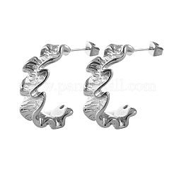 Серьги-гвоздики из нержавеющей стали в форме буквы С JN8832-2