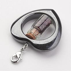 Магнитные гематит синтетические подвески HJEW-JM00244