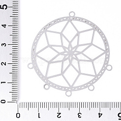 304ステンレス鋼中空花シャンデリア部品リンク  ステンレス鋼色  45.5x43x0.3mm  穴：2mm&nbsp;STAS-N103-200P