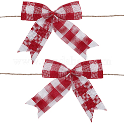 Рождественский бант из полиэстера для украшения подарочной коробки&nbsp;AJEW-WH20033-136B