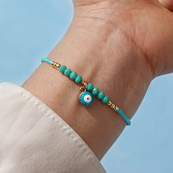 Стеклянный глаз браслет летний пляжный отдых бисерные украшения простой стильный аксессуар&nbsp;LI6863-11