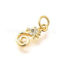 Ciondoli in ottone zirconi chiari micro pavé&nbsp;X-KK-Q040-04B-G