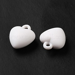 オペークアクリルパーツ  ハートチャーム  艶消し  ホワイト  19x16x8.5mm  穴：2mm  約400個/500g&nbsp;OACR-L013-011