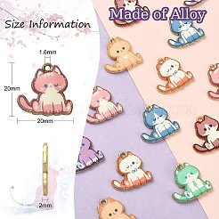 16pcs 8 styles de pendentifs en émail en alliage&nbsp;ENAM-CJ0004-93