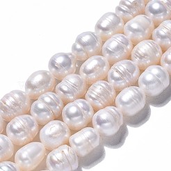 Fili di perle di perle d'acqua dolce coltivate naturali&nbsp;LS-PEAR-N012-07C