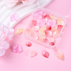 30 шт. 6 вида прозрачных стеклянных бусин-лепестков&nbsp;DGLA-YW0001-33